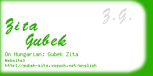zita gubek business card